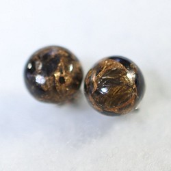 （1 件）銅黑曜石耳釘（8 毫米，鈦柱） 第1張的照片