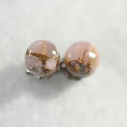 （1 件）銅粉紅蛋白石耳釘（6 毫米，鈦柱） 第1張的照片