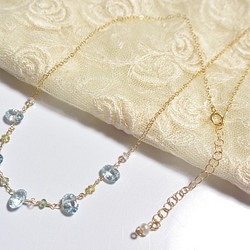 （１点もの）宝石の花冠ネックレス（14kgf・トパーズ＆ベリル） 1枚目の画像