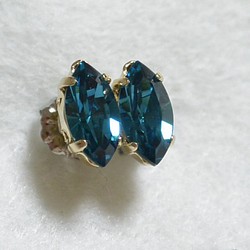施華洛世奇侯爵切工珠寶耳環（靛藍鈦金屬貼） 第1張的照片