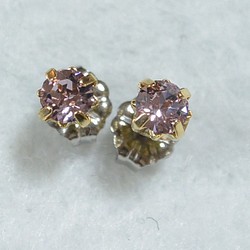 小施華洛世奇耳環（4毫米·淺紫水晶） 第1張的照片
