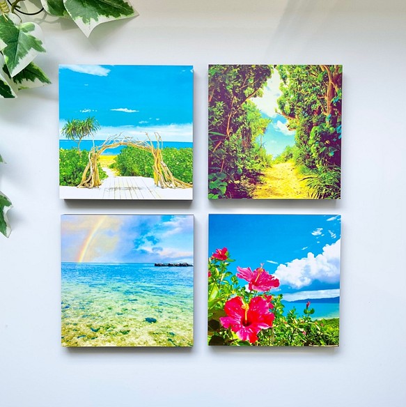 [14 x 14 cm，一套 4 個出售] 感覺沖繩的照片面板 [我們將用您最喜歡的作品製作它 ♪] 第1張的照片