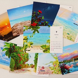 【3月のお届け！4月始まりのカレンダーに変更可】2019年 mizuphoto 卓上カレンダー【沖縄を感じるカレンダー】 1枚目の画像
