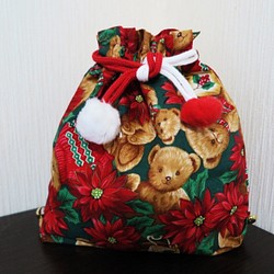 クリスマス巾着　(小） 1枚目の画像