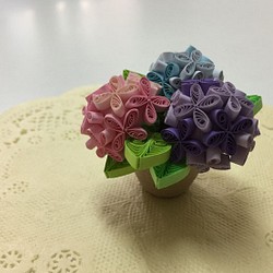 ペーパークイリングキット　紫陽花の鉢植え 1枚目の画像
