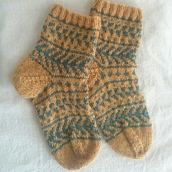 ふんわりやわらか手編み靴下 ② 1枚目の画像
