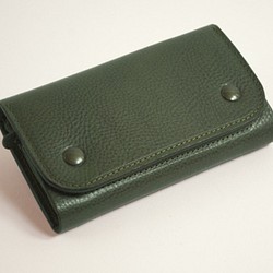 【受注製作】財布 wrap-M [グリーン] 1枚目の画像