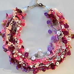 Bijou Embroidery Necklace Flower Jewel 漿果 第1張的照片