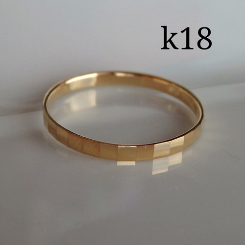 k18カットリング（スクエア）18金リング k18リング 指輪・リング 
