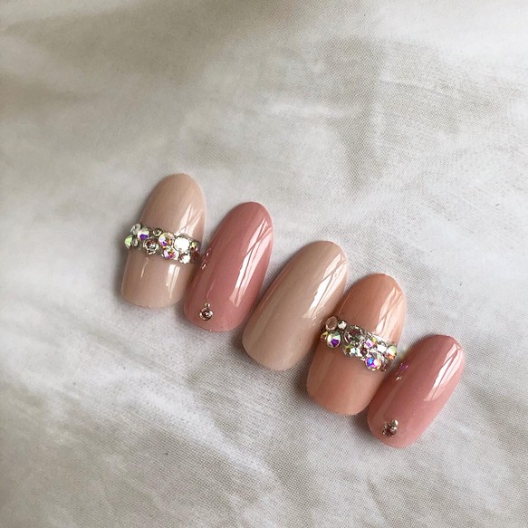 シンプルビジュー ネイルチップ ベージュ ネイルチップ ネイルシール Nailshop ｎｅｏ 通販 Creema クリーマ ハンドメイド 手作り クラフト作品の販売サイト