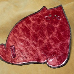 猫のデザイン　レザークラフト　cat mouse pad.   catwalk oikawa 1枚目の画像