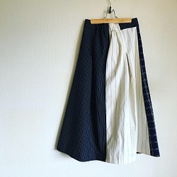 【再販】4つの素材を使った、風を纏うフレアマキシスカート。ロングスカート ウエストゴム ペールカラー 夏 6枚目の画像