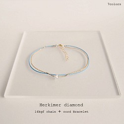 14kgf鏈條和繩索手鍊/ Herkimer鑽石 第1張的照片
