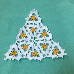omisemama　白い花 三角 ドイリー 1枚目の画像