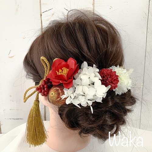 赤椿 結婚式 成人式 卒業式 振袖 袴 和装髪飾りapd3 ヘアアクセサリー