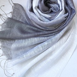 *灰藍色×白色*美麗大幅面絲綢攤位 第1張的照片