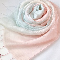 *淺粉色×淡水*柔軟的絲綢披肩 第1張的照片