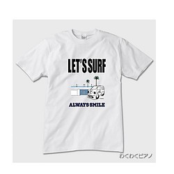 【受注生産品】LET'S SURF_車Tシャツ_S~Lサイズ（ホワイト） 1枚目の画像