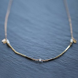 gemstone NY産ハーキマーダイヤモンドのひと粒ネックレス 1枚目の画像