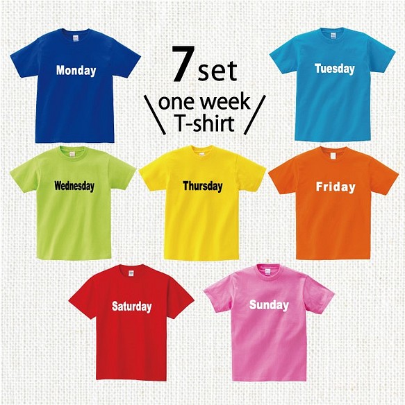 色選べます】7枚セット one weekTシャツ Tシャツ temegane. 通販 ...