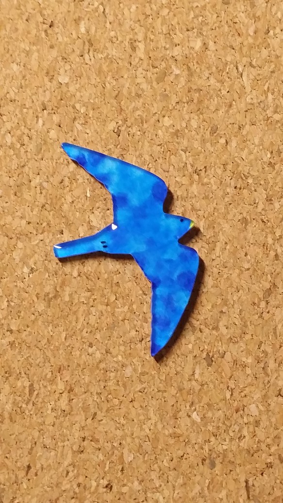 現品 青い鳥① ブローチ 1枚目の画像