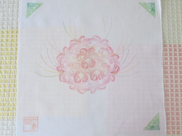 和はんかち　(曼珠沙華・赤)・デザイン印の作品 1枚目の画像