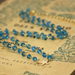【宝石質AAA】天然石ブルーアパタイト　ネックレス 1枚目の画像