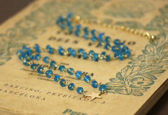 【宝石質AAA】天然石ブルーアパタイト　ネックレス 1枚目の画像