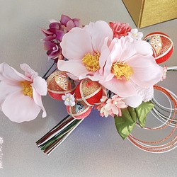 和服髮飾成人禮畢業典禮婚禮椿日本舞會水木日式和風粉色5件套 第1張的照片