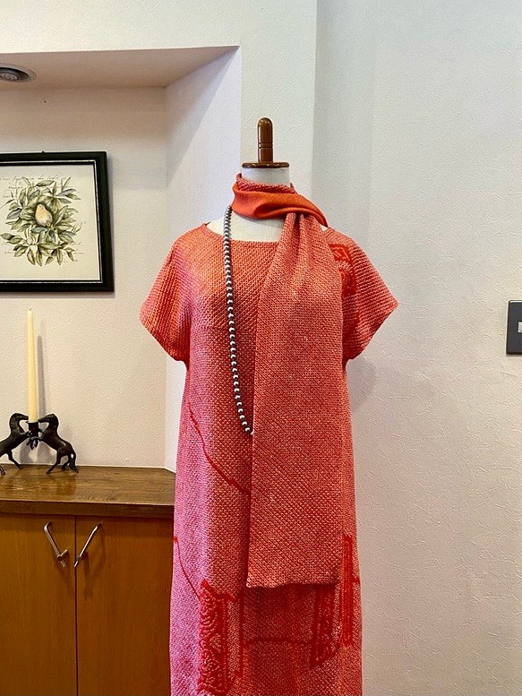 柔らかな質感の絞り羽織のチュニックリメイク チュニック | sarasaviya.lk