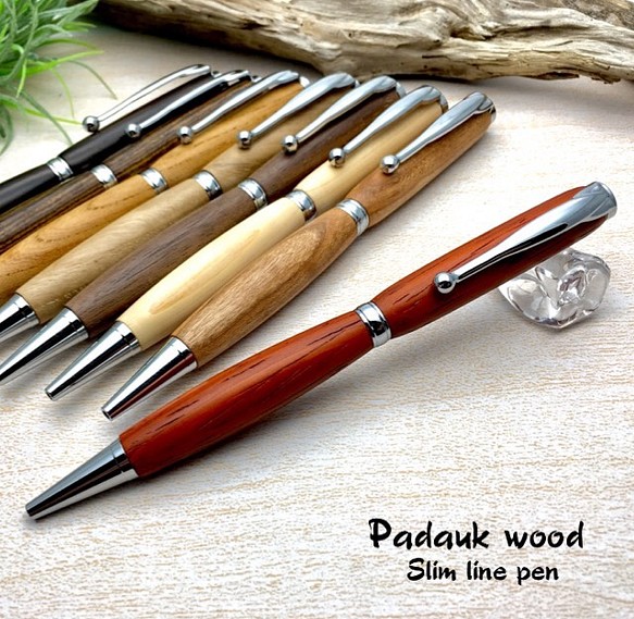 木製ボールペン　パドック材　木製カッターナイフ　オーク材