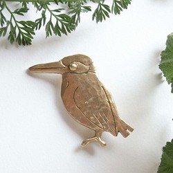 真ちゅう野鳥ブローチ（カワセミ） 1枚目の画像