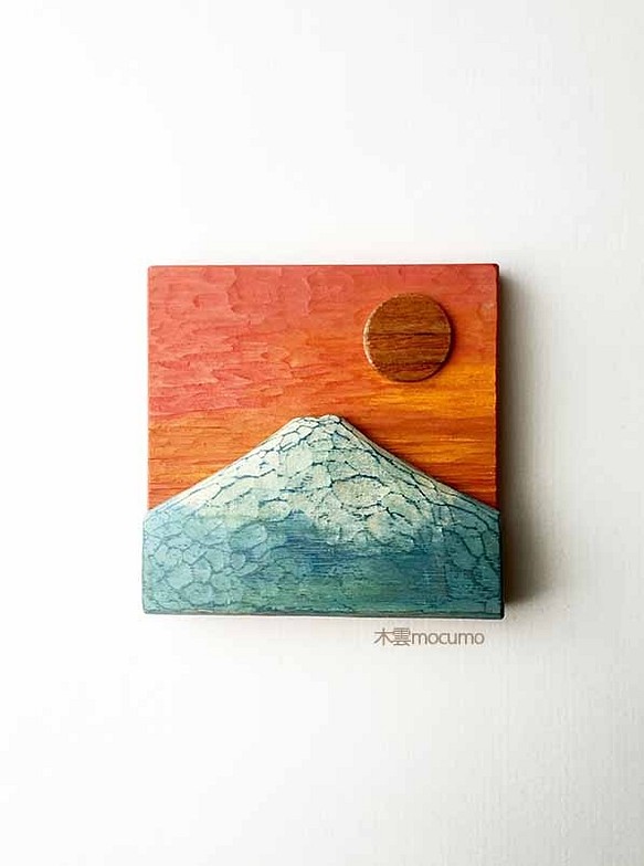 壁かけ　富士山　＊橙＊ 1枚目の画像