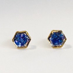 HEXAGON mini pierce (blue) 1枚目の画像