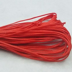 ロウ引き紐 10㍍ 径1㎜ 赤色 ワックスコード 編み込み ブレスレット ストラップ用 ポリエステル 1枚目の画像