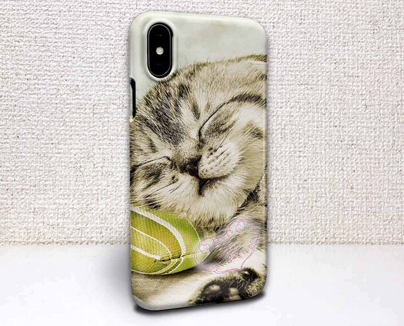 送料無料 iPhoneケース・カバー 眠る子猫 猫 iPhone12 mini iPhone12 Pro 1枚目の画像