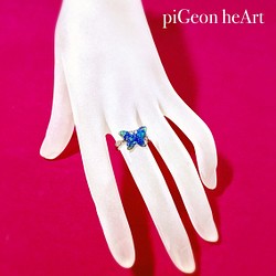 指輪 ❥Princess  幻想の青い蝶 リング 〜マリーアントワネット〜 1枚目の画像