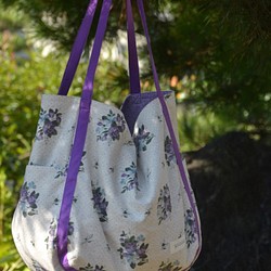 紫系　花柄　ドット　バルーンバック 1枚目の画像