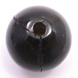 大尺寸天然石珠/出售黑煙石英30mm孔4mm圓形球珠GS-SP-8040 第1張的照片