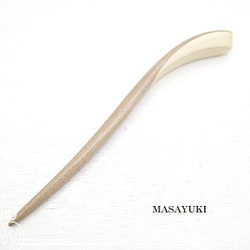 [期待已久的補貨！ ] MASAYUKI 木製髮夾楓木 (Kamiyo)，Tsurihana-de-106-my-30 第1張的照片