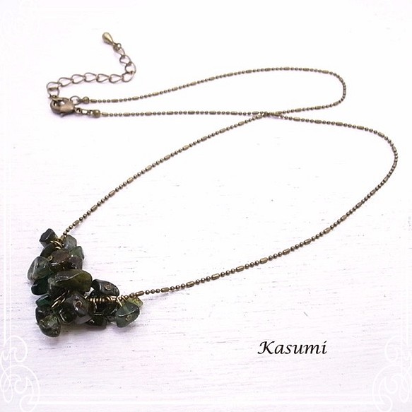 Kasumi　グリーントルマリンのネックレス　de-59-ks-54 1枚目の画像
