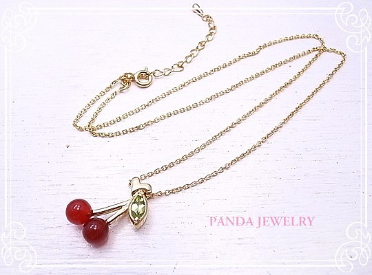 PANDA JEWELRY さくらんぼネックレス p-34