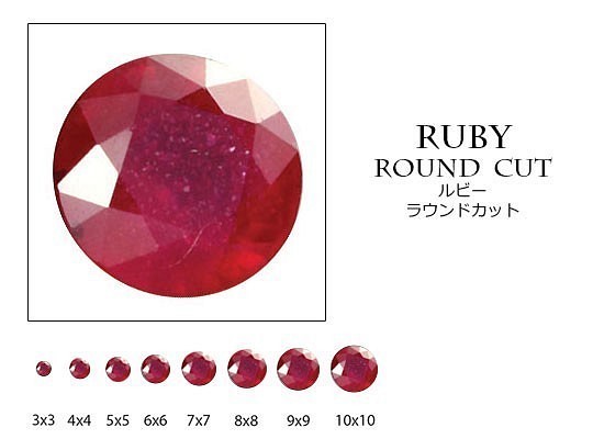 天然石材鬆散批發紅寶石（紅寶石）玉玉石圓形切割rub-r 2.5毫米 第1張的照片