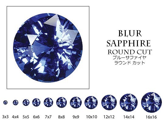天然石材散裝批發藍寶石（bluesappire）圓形切bsap-r 1毫米10件套 第1張的照片