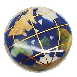 天然石パーツ　ラピスラズリ/瑠璃石/地球儀平型　ti-pa-727 1枚目の画像
