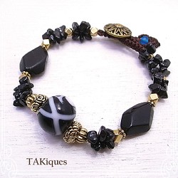 TAKiques 古董珠子和碧璽和尖晶石手鍊 de-74-tq-060 第1張的照片