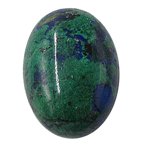 天然石材鬆散裸石藍銅礦（藍銅礦）露絲（橢圓形凸圓形）TI-ST-376 第1張的照片