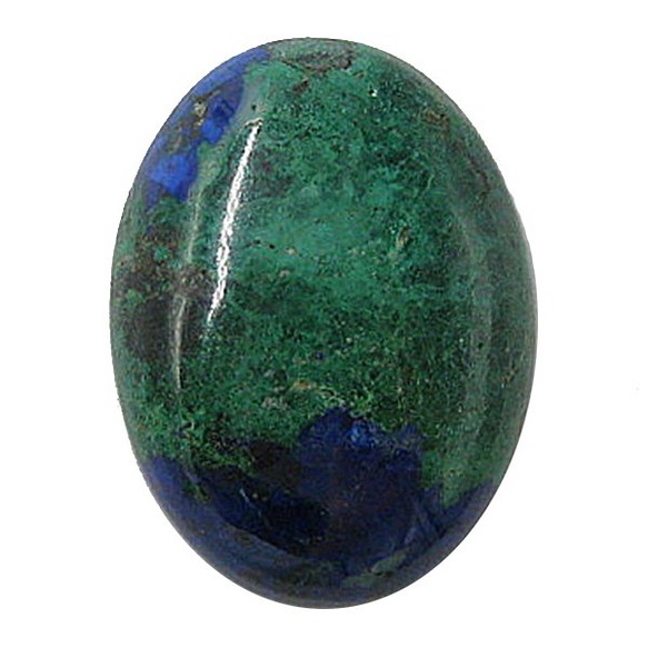 天然石材鬆散裸石藍銅礦（藍銅礦）露絲（橢圓形凸圓形）TI-ST-341 第1張的照片