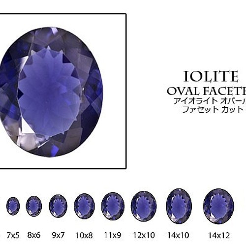 天然石 ルース 卸売 アイオライト iolite 菫青石 オーバルファセット