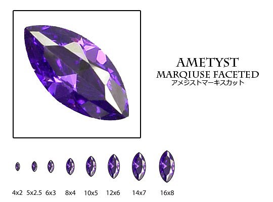 天然石 ルース 卸売　アメジスト amethyst 紫水晶　マーキスカット　3x6mm 1枚目の画像